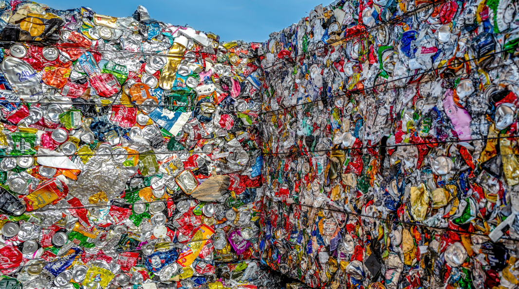 Picture of compressed cans at the waste-to-energy plant in Perpignan, in the south of France