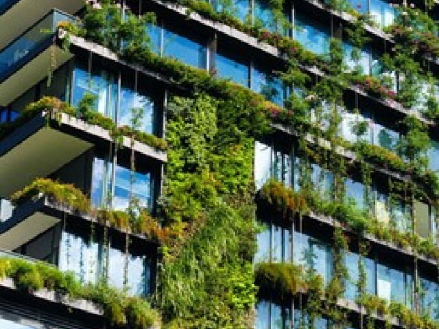 Building with green facade