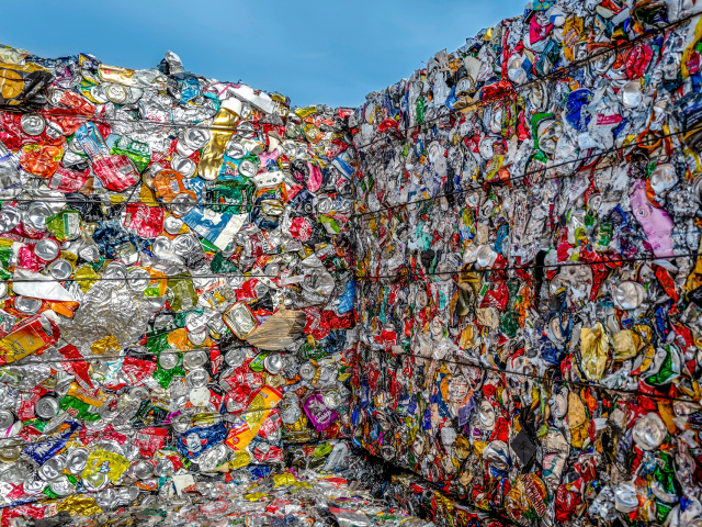 Picture of compressed cans at the waste-to-energy plant in Perpignan, in the south of France